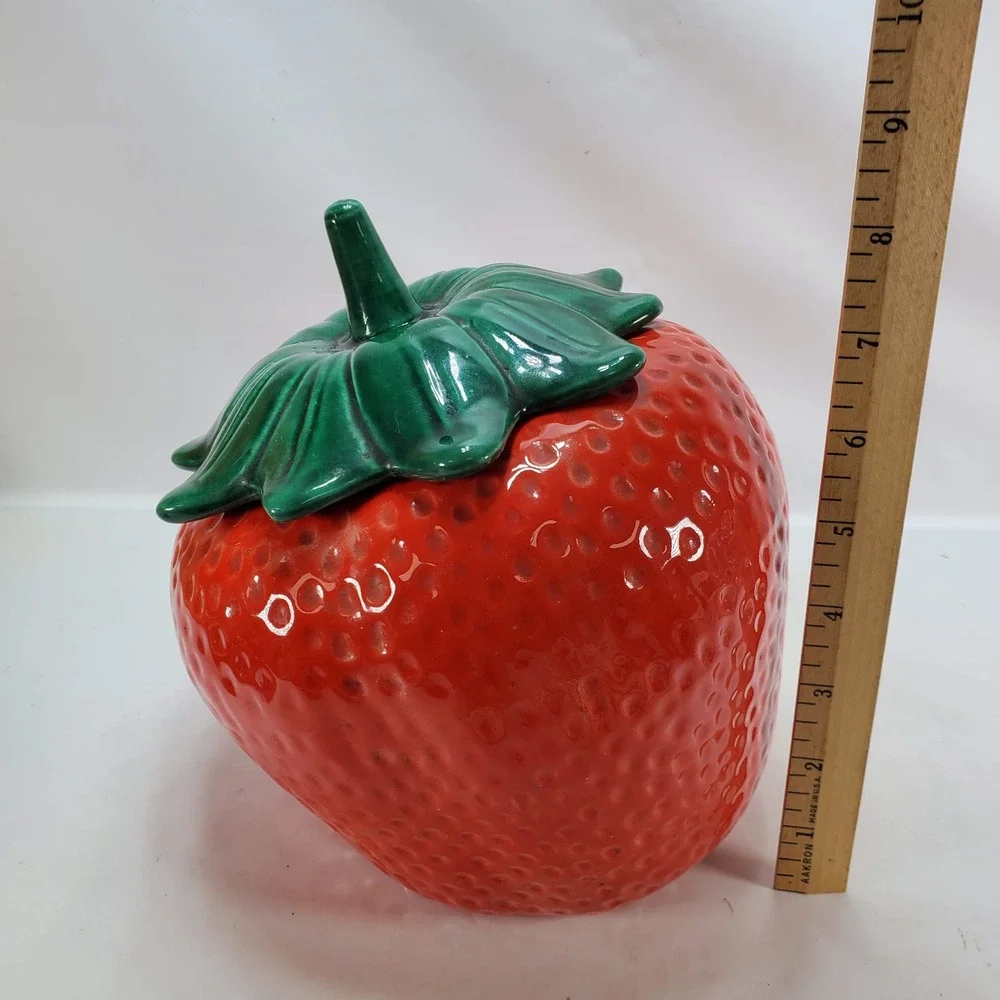 Marcia of California Strawberry Cookie Jar Red Vintage MCM Ceramic‎ USA